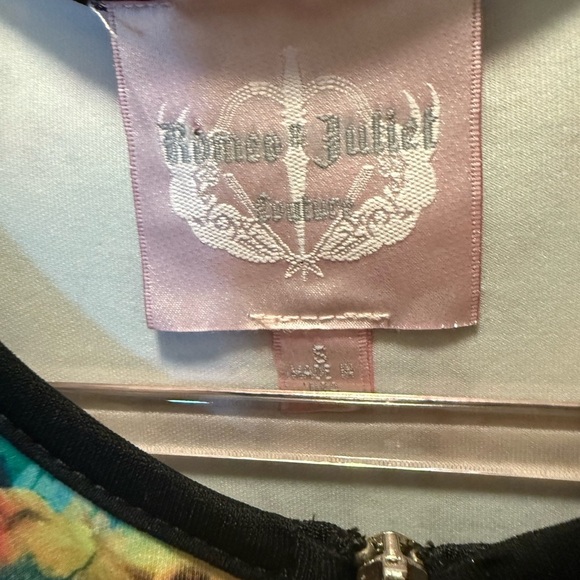 Romeo & Juliet Couture Multicolor Dress with Black Trim Skater Dress Size S - Picture 2 of 5